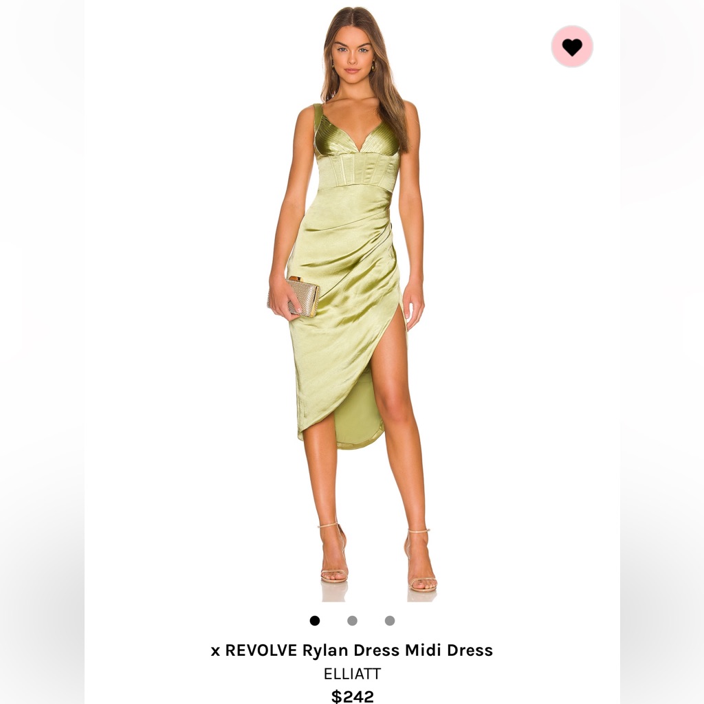 Elliatt Rylan Midi Dress In Olive Green